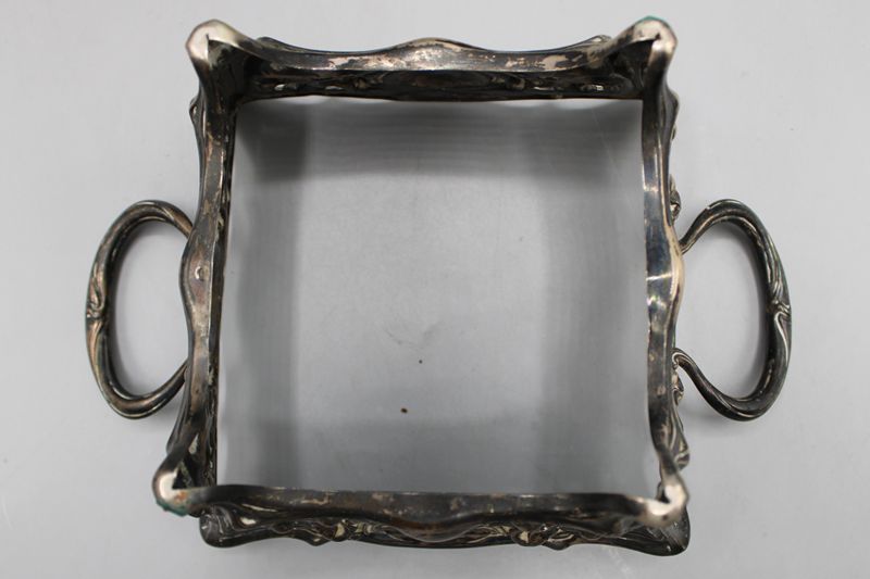 0240-Jugendstil Schale Jardiniere mit Bodenglas Österreich-Ungarn Anfang 19 Jh. – Bild 3