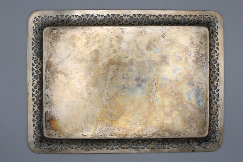 0254-Quadratisches Silber Tablett wohl Tschechoslowakei 1. H. 20 Jh. – Bild 2