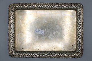0254-Quadratisches Silber Tablett wohl Tschechoslowakei 1. H. 20 Jh.