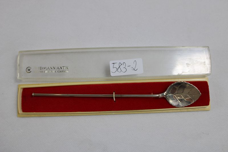 0259-Widmann Antik Strohhalmlöffel Trinkhalmlöffel Silber 835