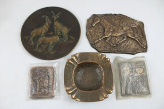 0268-Bronzeobjekte Bronzereliefe Konvolut 5 St.
