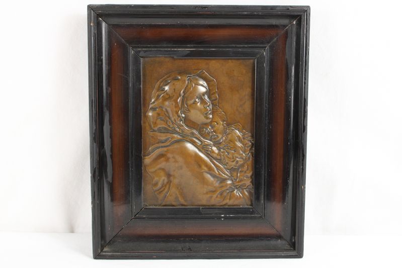 0269-Bronzerelief "Die Madonna der Straße" nach Roberto Ferruzzi wohl Italien 1. H. 20 Jh.