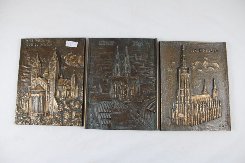 0270-Bronzereliefe von Domkirchen 3 St. 20 Jh.