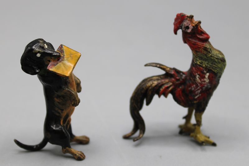 0275-Miniatur Figuren darunter wohl 2 Wiener Bronzen Konvolut 6 St. 19/20 Jh. – Bild 2
