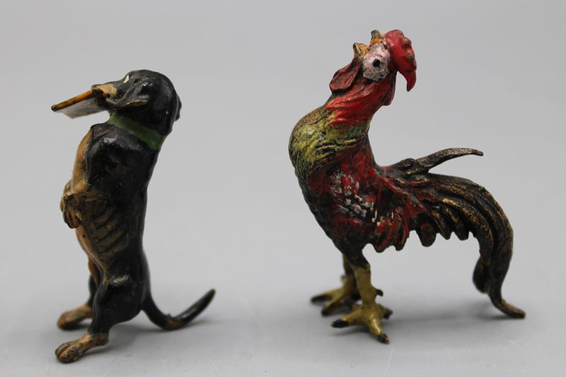 0275-Miniatur Figuren darunter wohl 2 Wiener Bronzen Konvolut 6 St. 19/20 Jh. – Bild 3