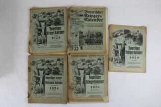 0294-Bayerischer Krieger Kalender Konvolut 5 St.