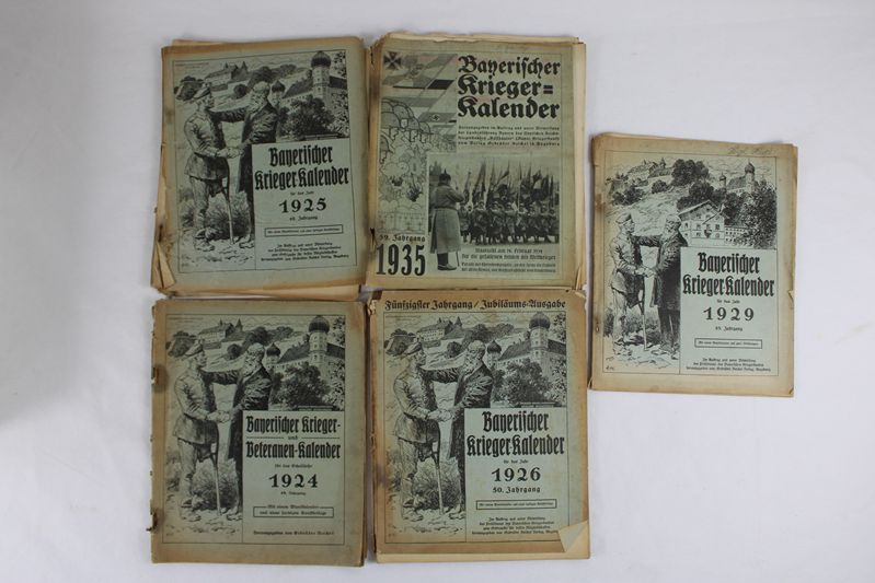 0294-Bayerischer Krieger Kalender Konvolut 5 St.