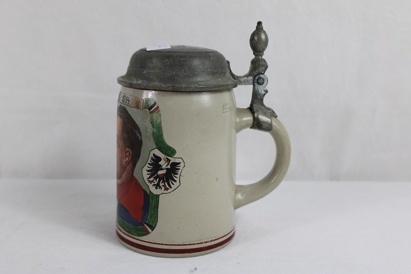 0309-Patriotischer Bierkrug 1/2 L Weltkrieg 1914 – Bild 2