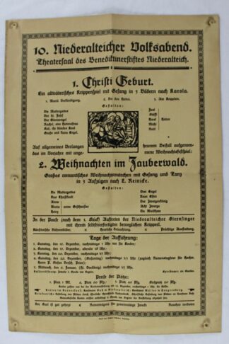 0321-10. Niederalteicher Voksabend Plakat wohl 20er Jahre (selten)