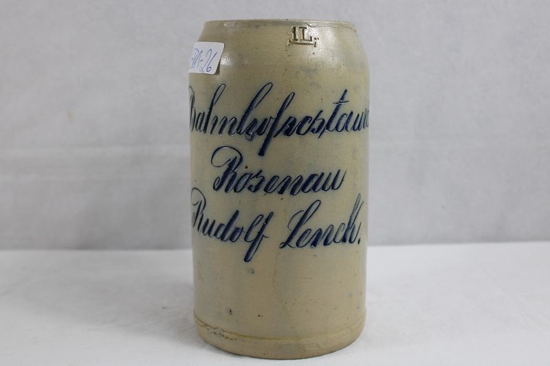 0375-Biekrug 1 L Bahnhofsrestauration Rosenau Rudolf Lenck um 1900 (selten!)