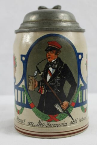 0377-Bierkrug 1/2 L Burschenschaft Neo-Germania Berlin Studentika 1914