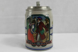 0378-Bierkrug 1/2 L mit Zinndeckel 1. H. 20 Jh.