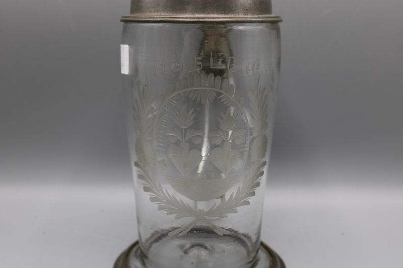 0384-Glas Walzenkrug "aus Liebe" 1821 – Bild 2