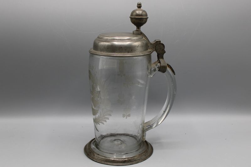 0384-Glas Walzenkrug "aus Liebe" 1821 – Bild 3