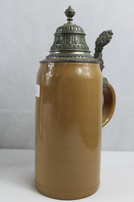 0389-Mettlacher Bierkrug 1 L Schützenkrug Form 1526 von 1893