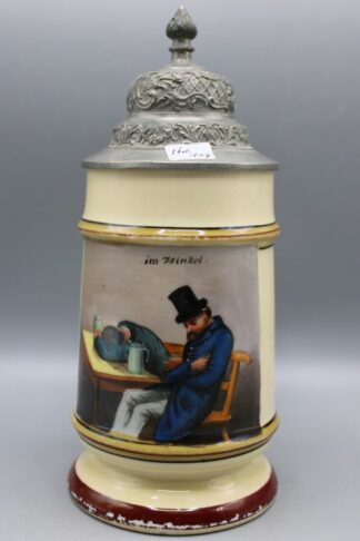 0392-Porzellan Biekrug 1/2 L mit Lithophanie um 1900