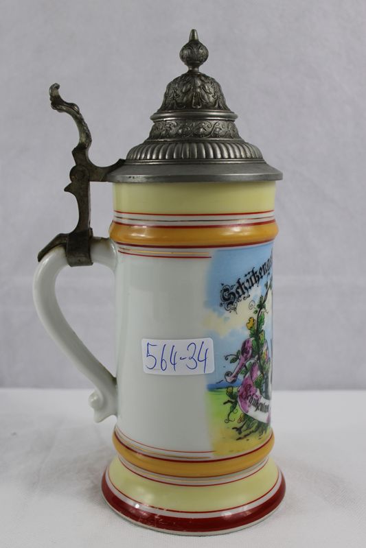 0393-Porzellan Bierkrug 1/2 L Schützengesellschaft Hardt 1922 (selten) – Bild 3