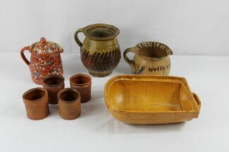 0399-Alte Hafnerware Konvolut 8-teilig 19/20 Jh.
