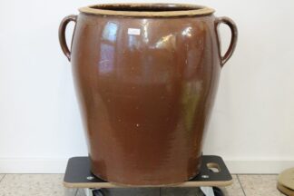 0413-Großer Bunzlauer Doppelhenkeltopf um 1900