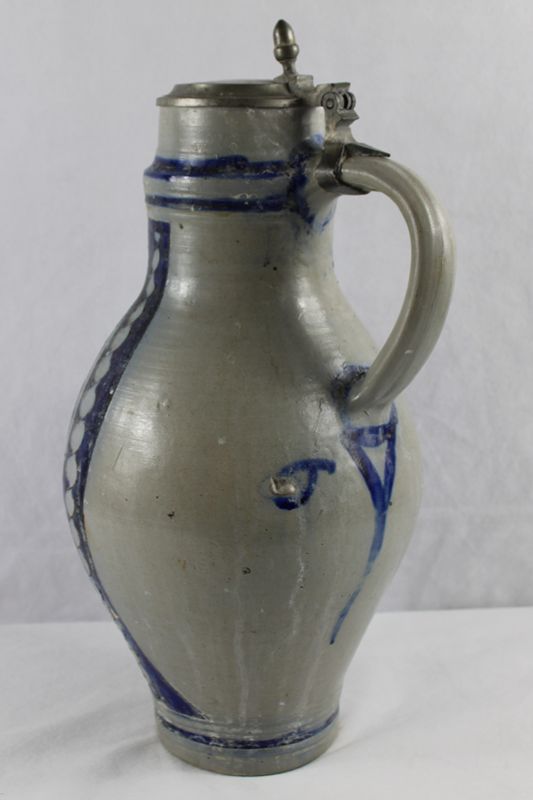 0424-Mostkrug geritzter Steinzeugkrug mit Salzglasur 19 Jh. – Bild 2